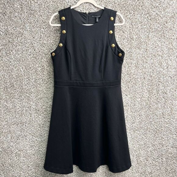 White House Black Market Dresses & Skirts - White House Black Market Dress‎ Women’s 14 Gold Button Sleeveless Fit & Flare